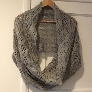 Light grey knit infinity scarf